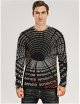 Men's 3D Graphic Optical Illusion T-Shirt Print Long Sleeve Daily Tops Black/White