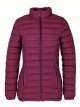 Zipper Hoodie High Neck Puffer Outerwear Jacket Burgundy