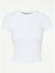 White Pointelle Jersey T-Shirt