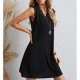 Simple Black V-Neck Sleeveless Mini Dress