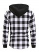 Men's Plaid Shirt Print Long Sleeve Daily Tops Active Streetwear Hooded Black Red/Fall/Winter