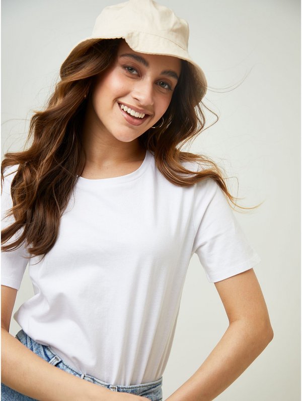 White Basic Crew Neck T-Shirts 2 Pack