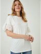 White Embroidered Sleeve Tunic Top