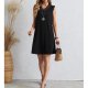 Simple Black V-Neck Sleeveless Mini Dress